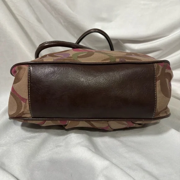 Vintage Rosetti Brown Hobo Shoulder Purse Abstract Print & Silver O-Ring Detail - Picture 9 of 14